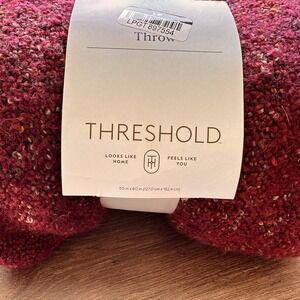 Marled Boucle Throw Blanket Burgundy - Threshold New 60" X 50"